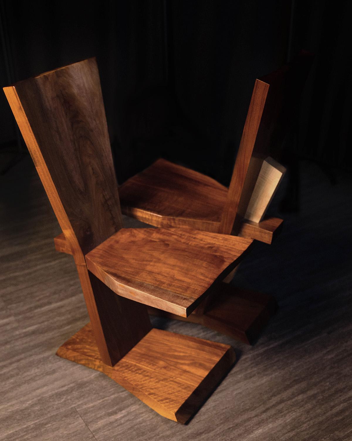 Contemporary Jeffrey Greene Design Single Peg Chair Set For Sale