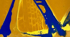 "MANHATTAN BRIDGE", Abstract Painting, Yellow, Ultramarine, Structure, New York