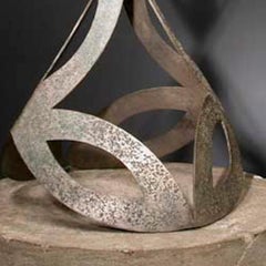 ABOVE & BELOW by Jeffrey Maron, abstract sculpture, NYC artist, metal, patina