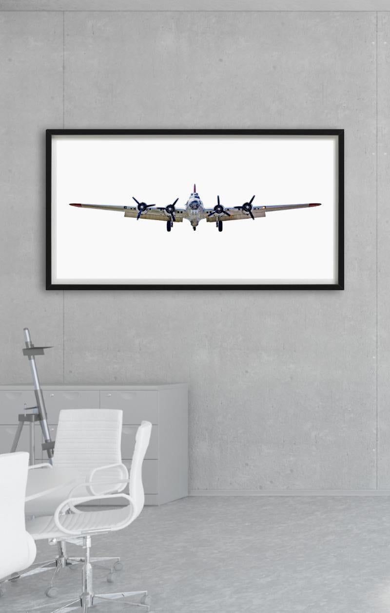 Boeing B17G - Flying Fortress Front, Fine Art Photography 2008 - White Figurative Photograph by Jeffrey Milstein