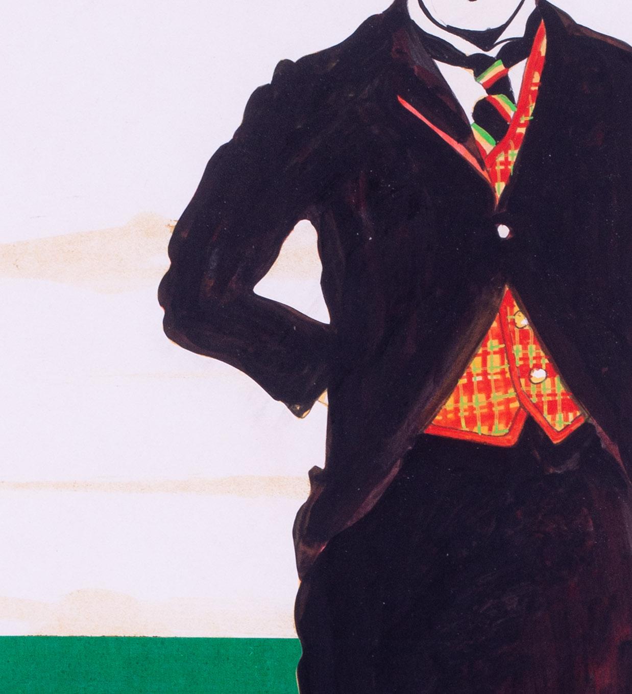 Peinture de Charlie Chaplin par l'artiste gallois Jeffrey Morgan, Popart, années 1960 en vente 3