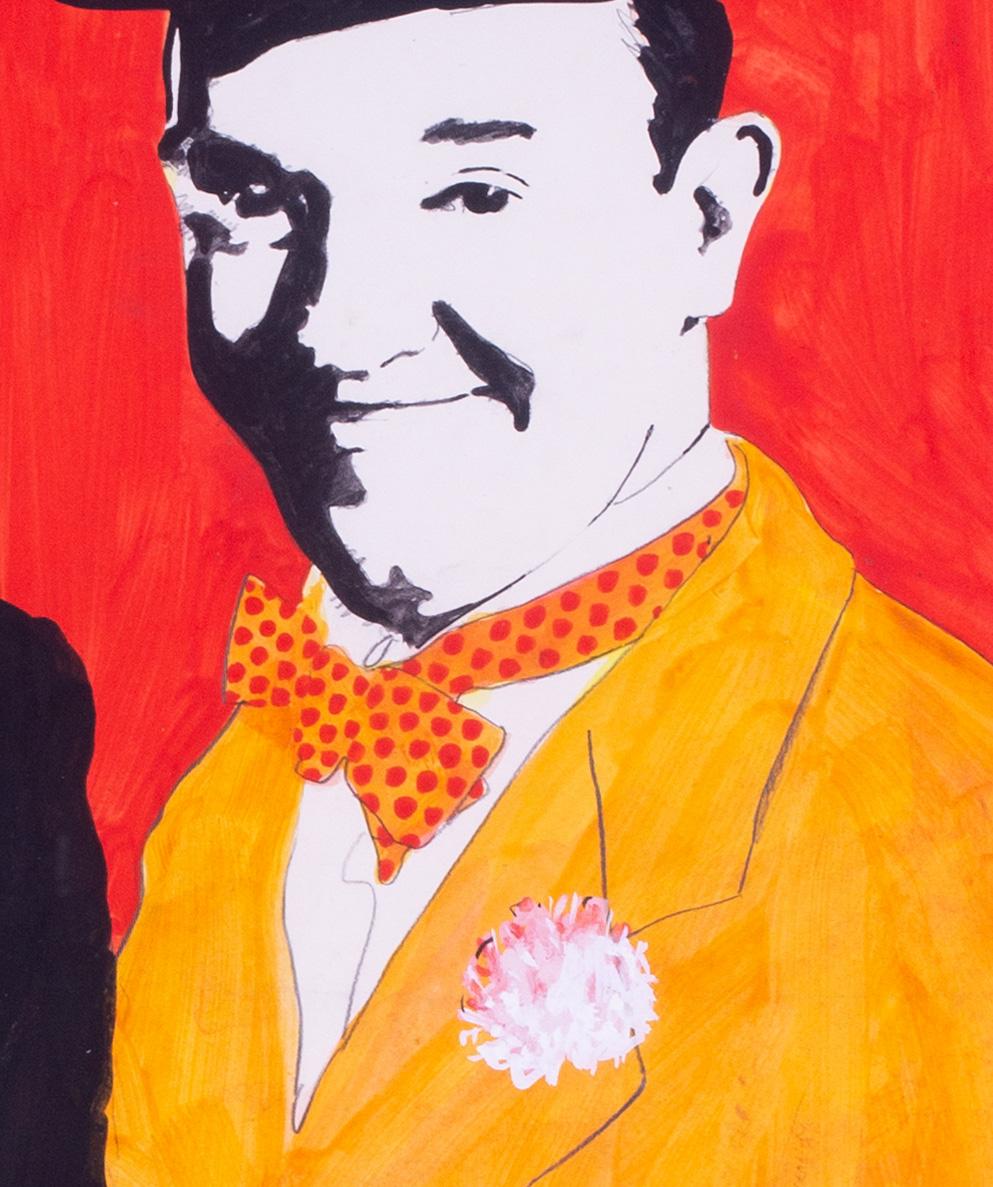 Jeffrey Morgan (British, b.1942)
Laurel and Hardy
Poster paint and pencil
22.3/4 x 15.3/4 in. (57.8 x 40 cm.)
An original pop art design for a tin print for JRM designs Ltd

Jeffrey Morgan is a painter, teacher and illustrator born in south Wales,