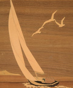 Velero en el mar - Escena de paisaje por Jeffrey Nelson Hudson Valley Inlay