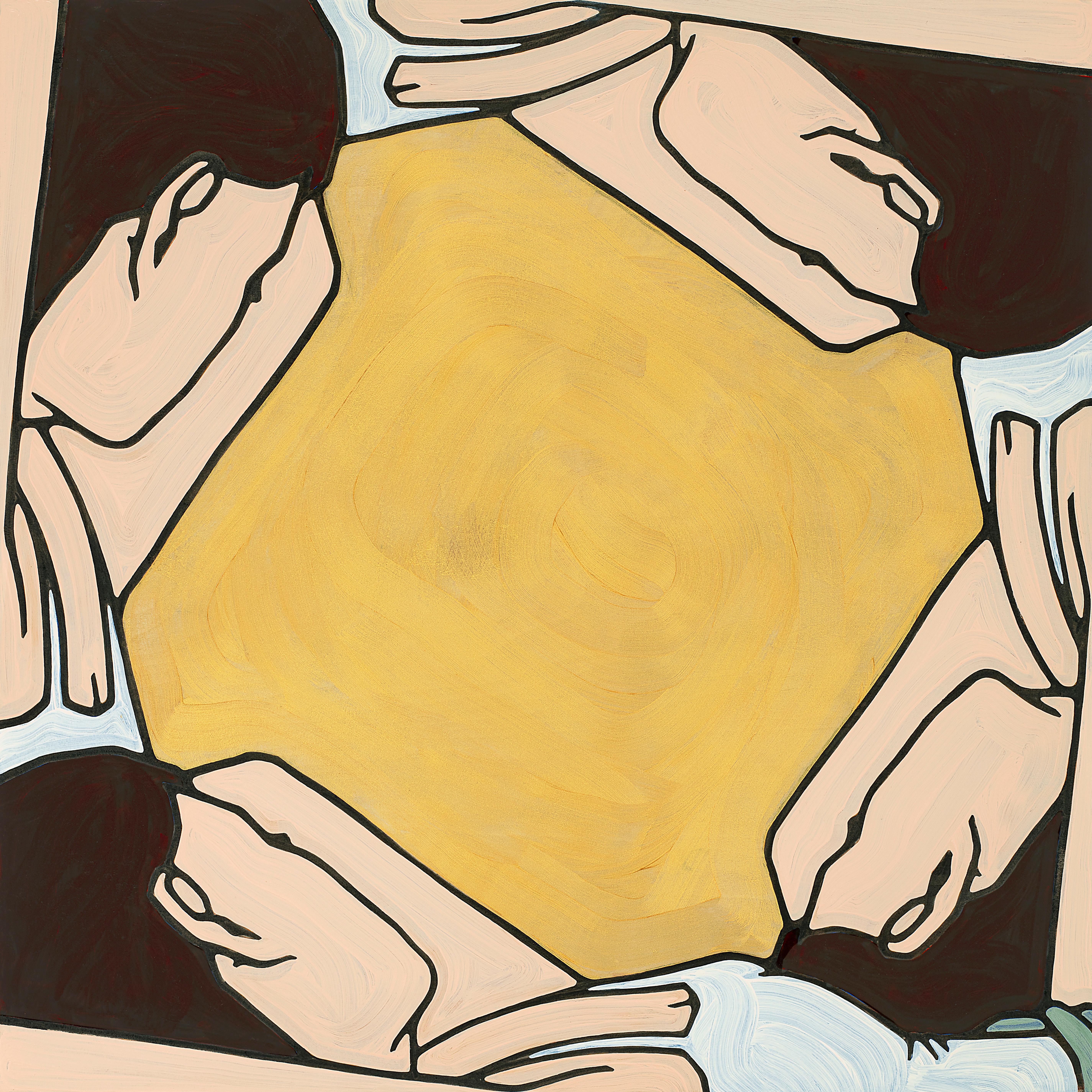 Around Again, Minimalist, Pop Art, painting, Figurative, Female Figure, Circle - Painting by Jeffrey Palladini