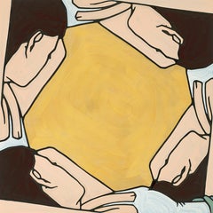 Around Again, Minimalist, Pop Art, painting, Figurative, Female Figure, Circle