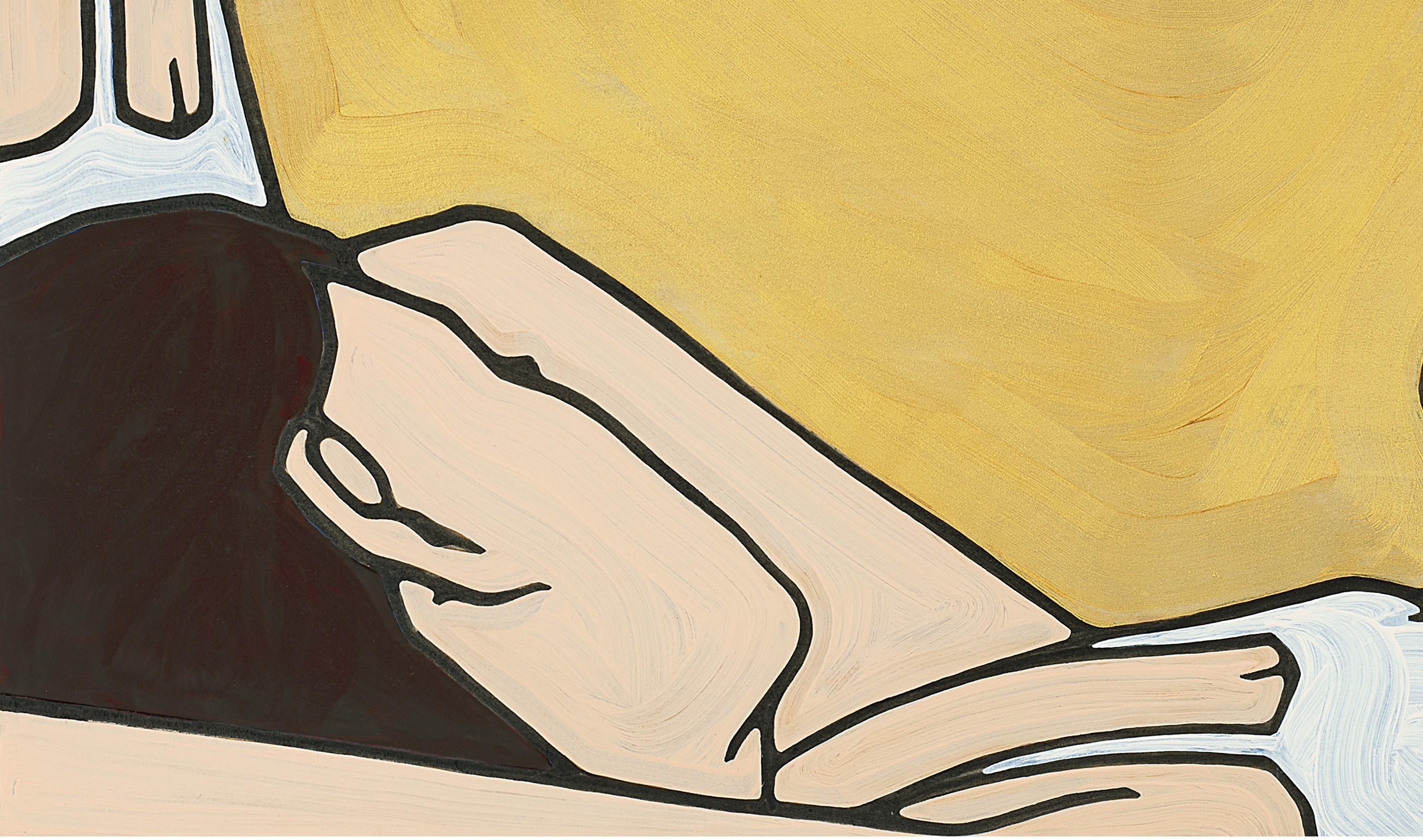 Around Again, Minimalist, Pop Art, painting, Figurative, Female Figure, Circle - Contemporary Painting by Jeffrey Palladini