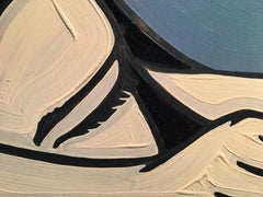 Chaise 18, Minimalist Pop Art painting, Figurative, Pool, Oil, Charcoal, Female