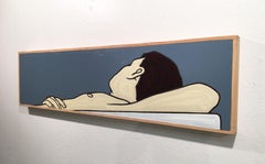 Chaise 19, Minimalist, Pop Art, painting, Figurative, Poolside, Male