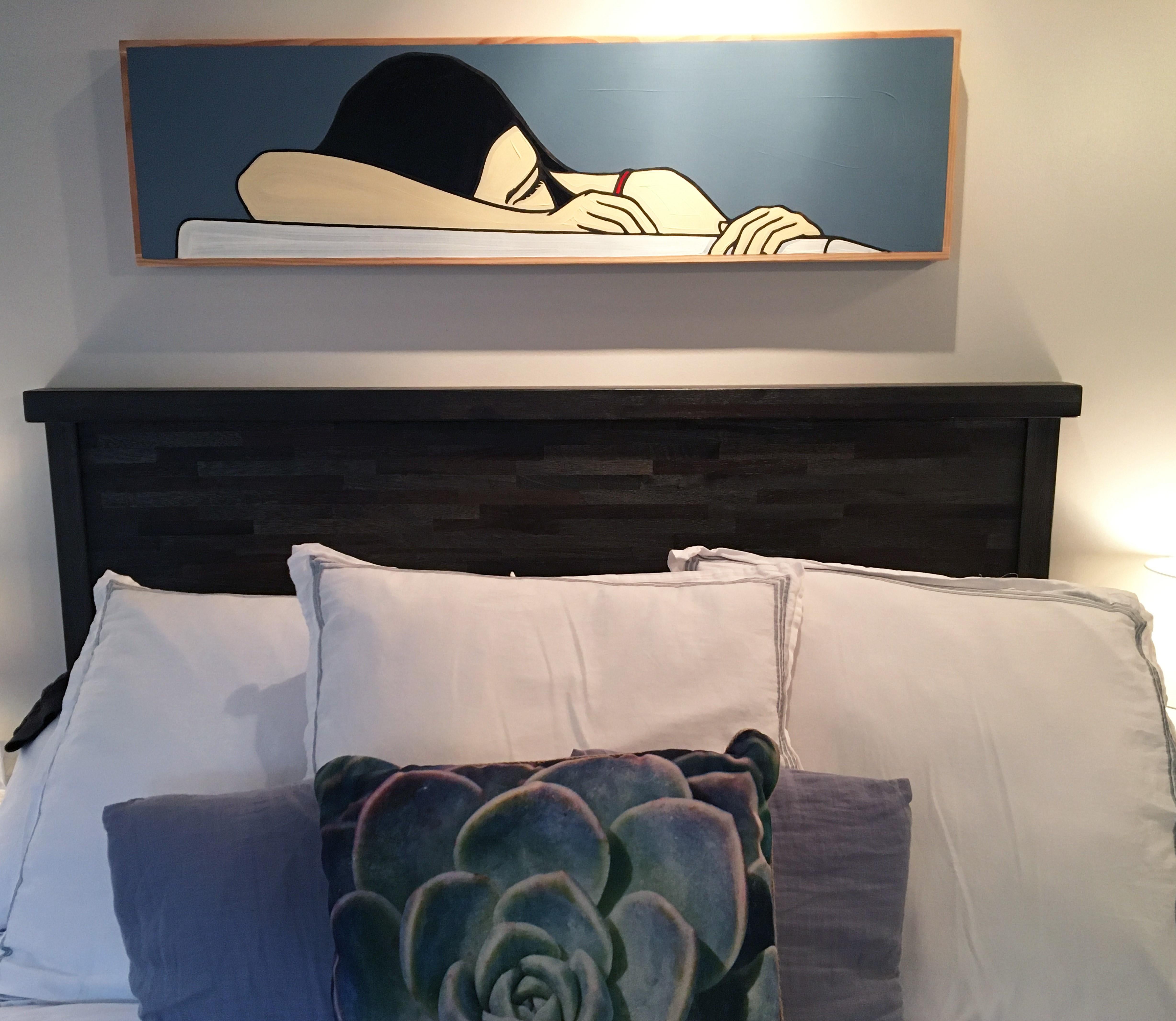 Chaise 19, Minimalista, Pop Art, pintura, Figurativo, Junto a la piscina, Masculino en venta 3