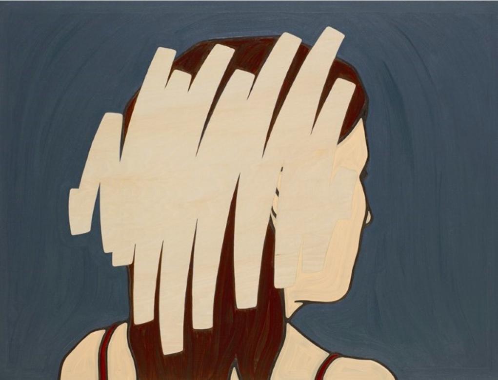 Jeffrey Palladini Figurative Painting - Negation Scratch #6, Female, Minimalist, Oil, Figurative, Statement, Painting