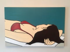 Pool 35, Minimalist, Pop Art, painting, Figurative, Pool, Female Figure