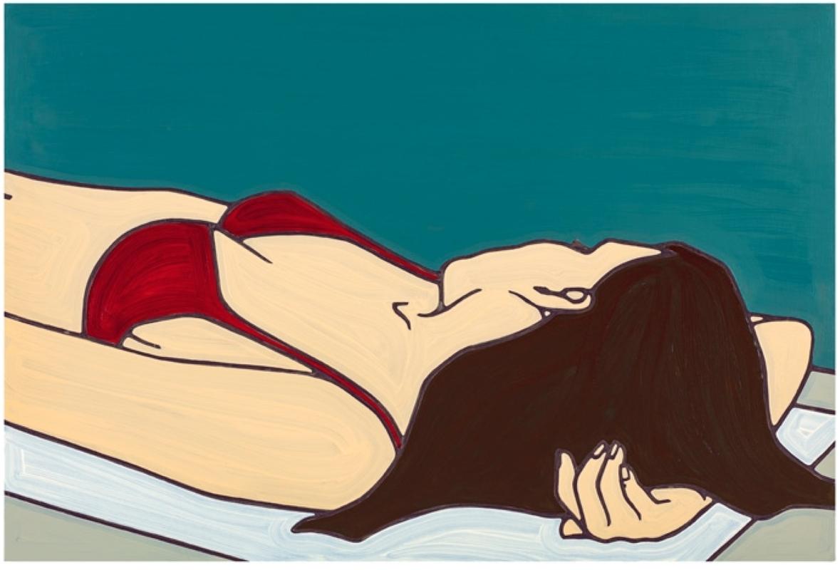 Jeffrey Palladini Figurative Painting - Pool 35, Minimalist, Pop Art, painting, Figurative, Pool, Female Figure