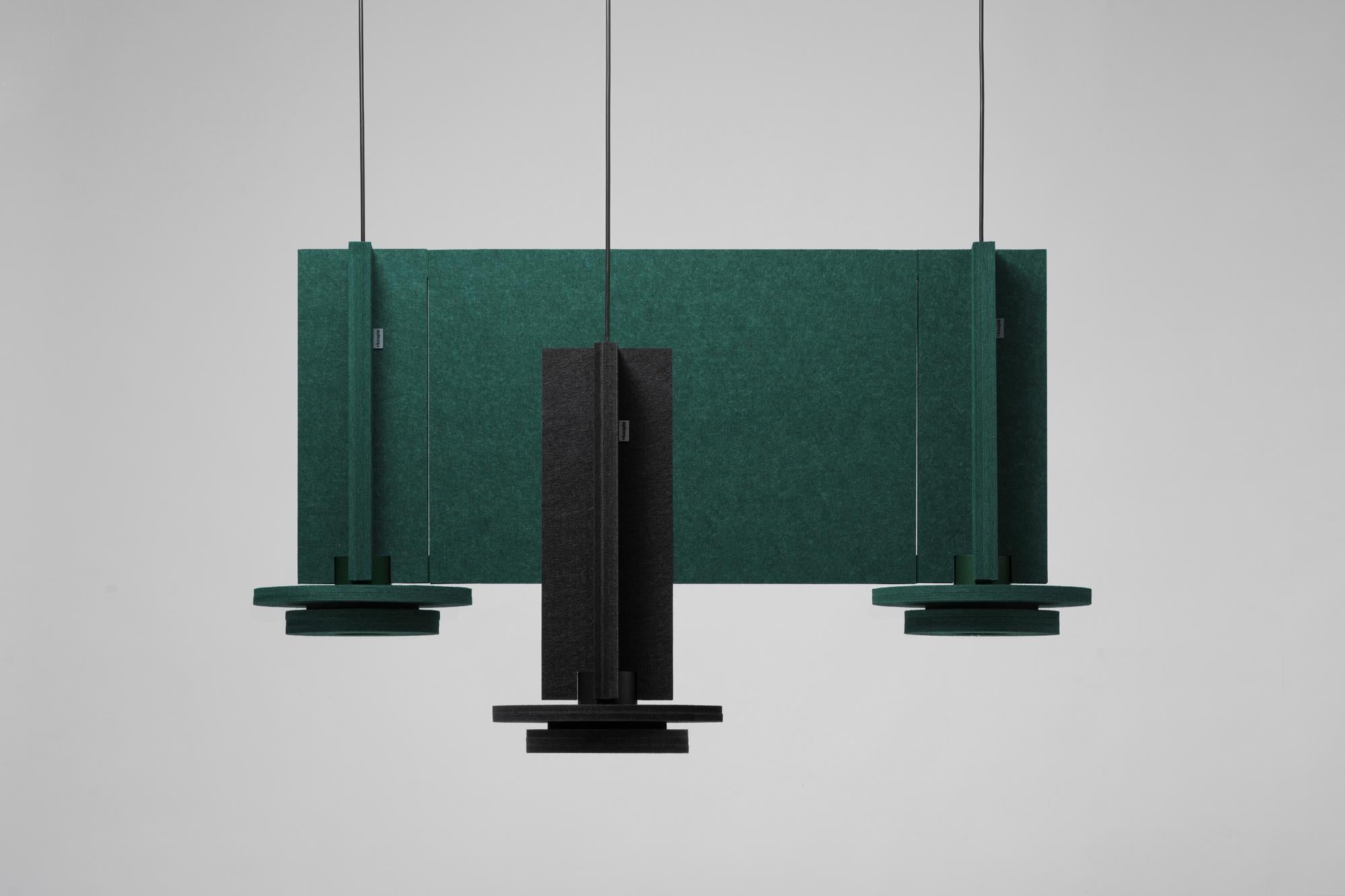 Jeffrey Panel Black Pendant Lamp by +kouple For Sale 6