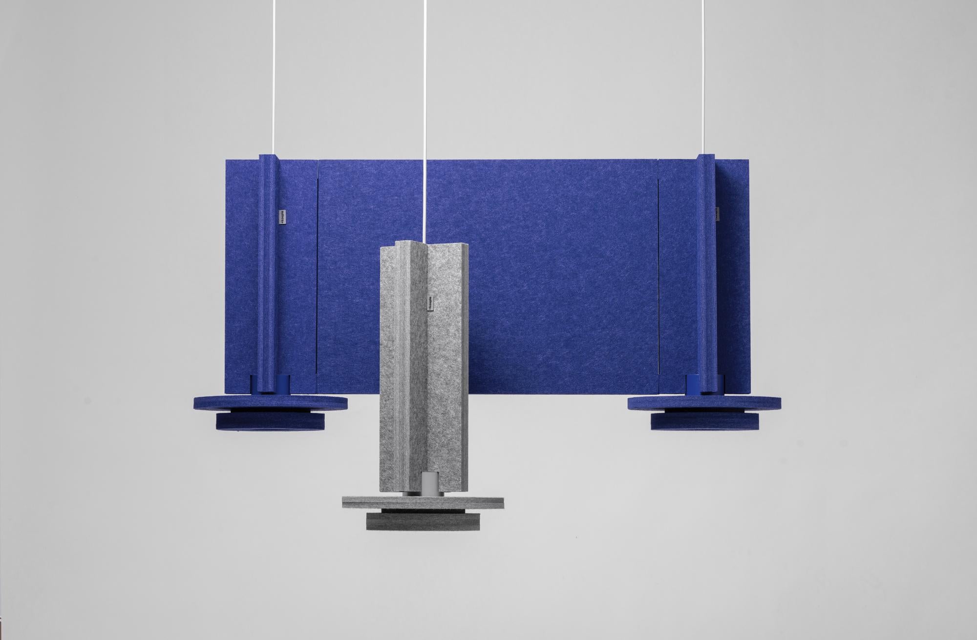 Jeffrey Panel Blue Pendant Lamp by +kouple In New Condition For Sale In Geneve, CH