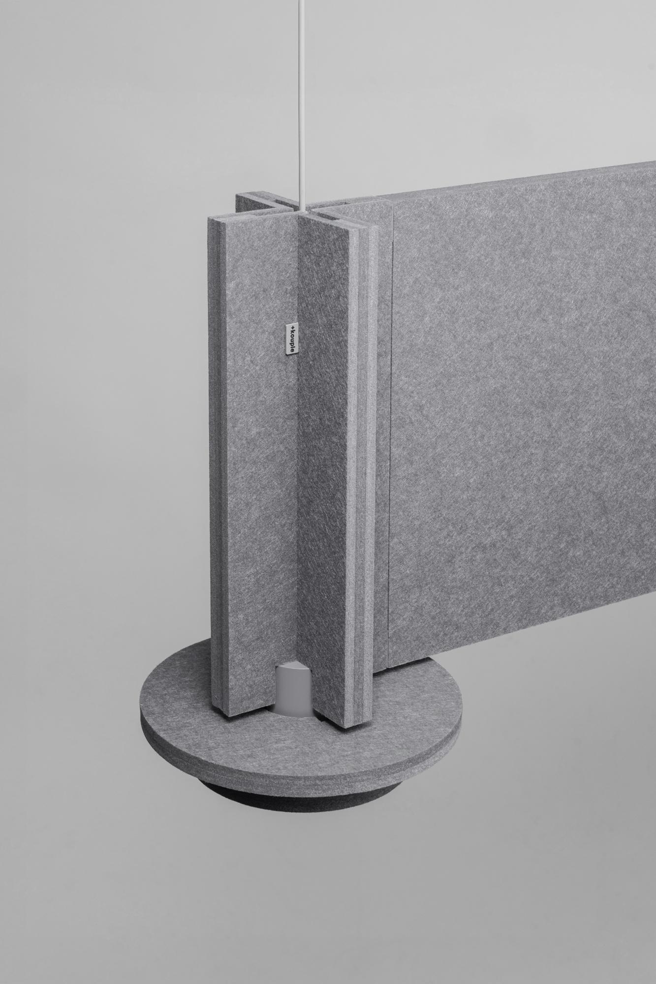 Postmoderno Lampada a sospensione Jeffrey Panel Grey di +kouple in vendita
