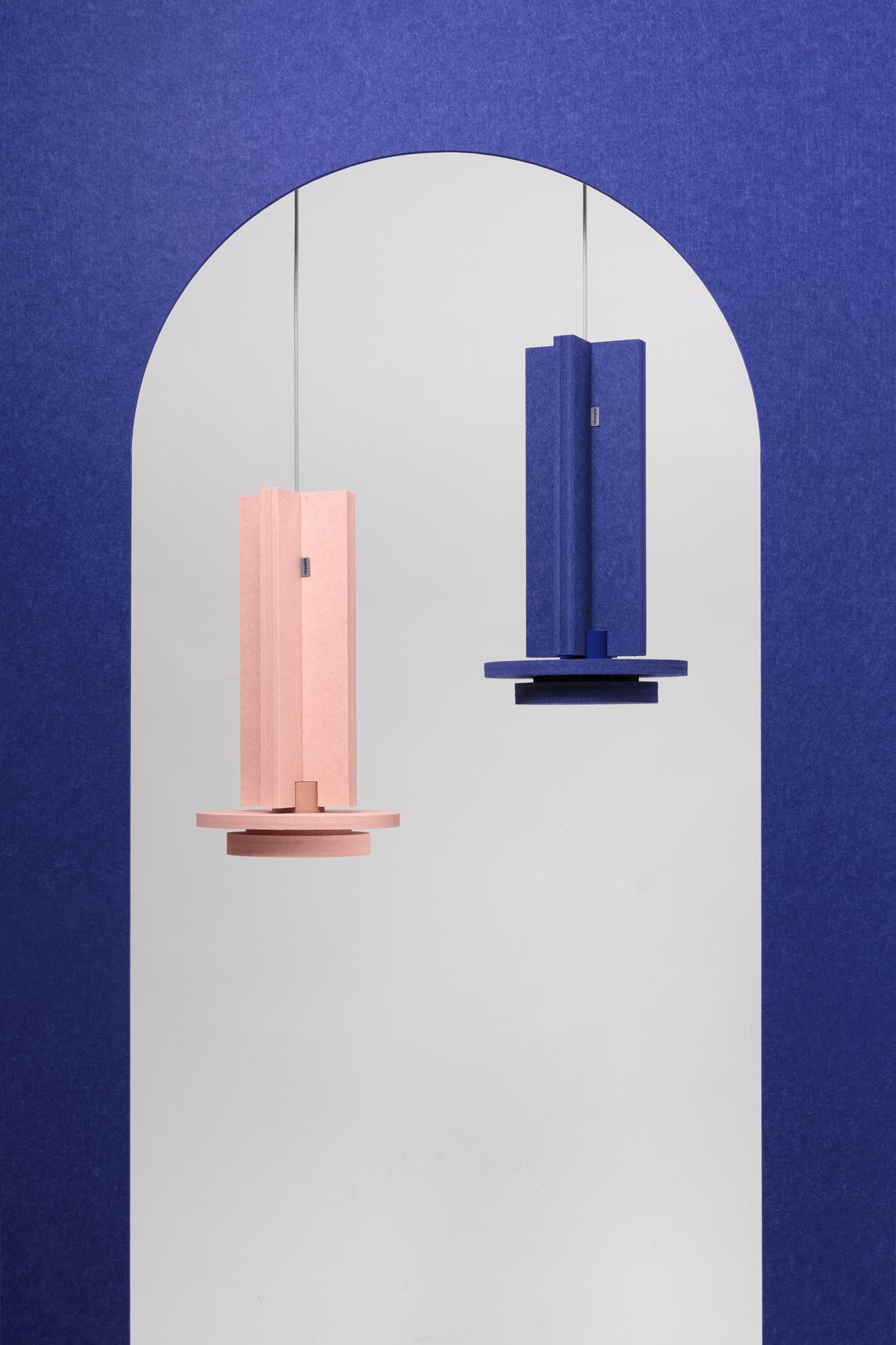 Jeffrey Pink Pendant Lamp by +kouple For Sale 4