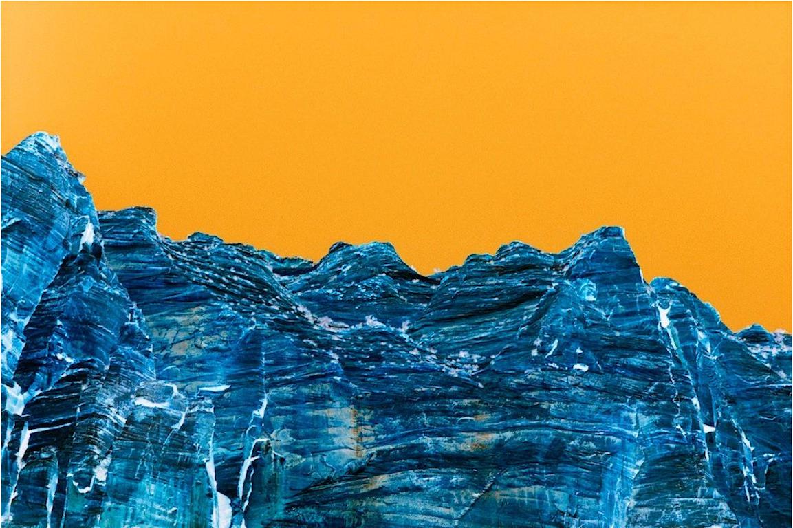 Jeffrey Rothstein Color Photograph - The Blue Wall from Zion: Plateaux of Mirrors Series, blue and orange photograph