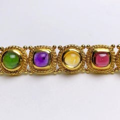 Bracciale Jeffrey Stevens in oro 18 carati e pietre semipreziose cabochon