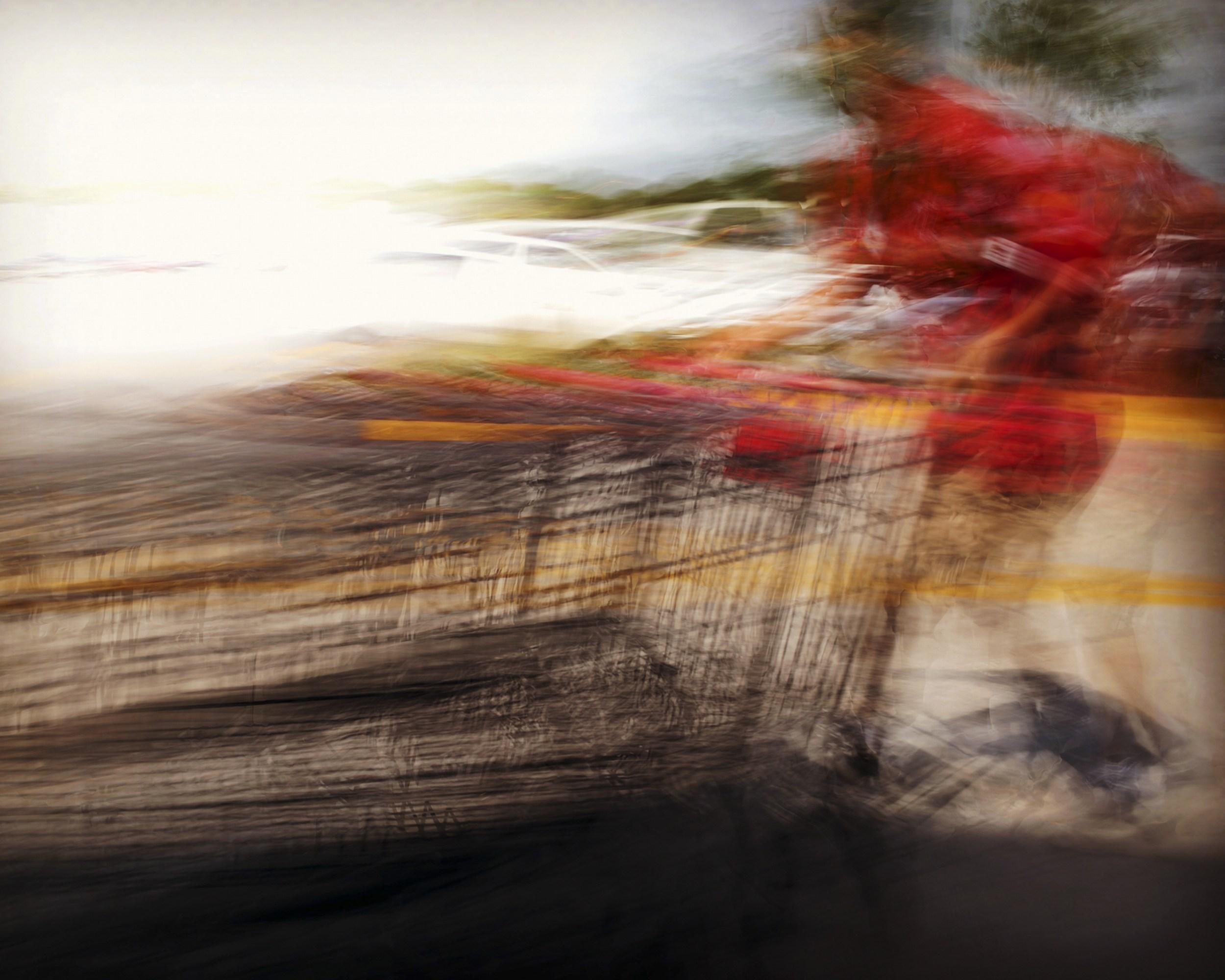 Carts (motion blur, dream image, daily life, vivid colors)