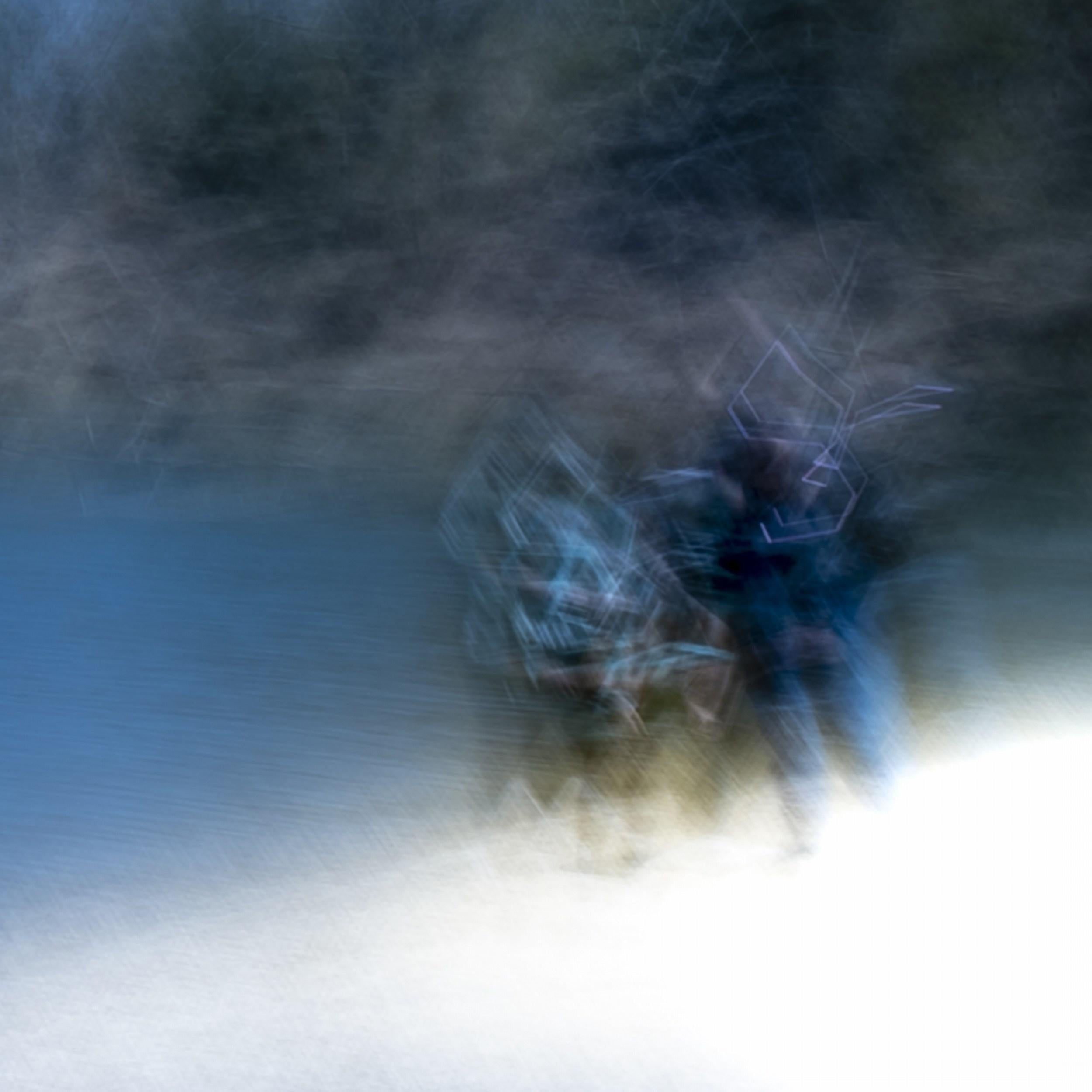 Jeffrey Tamblyn Figurative Photograph - Counsel (outdoor scene, people talking, quiet moment, motion blur, waterfront, )