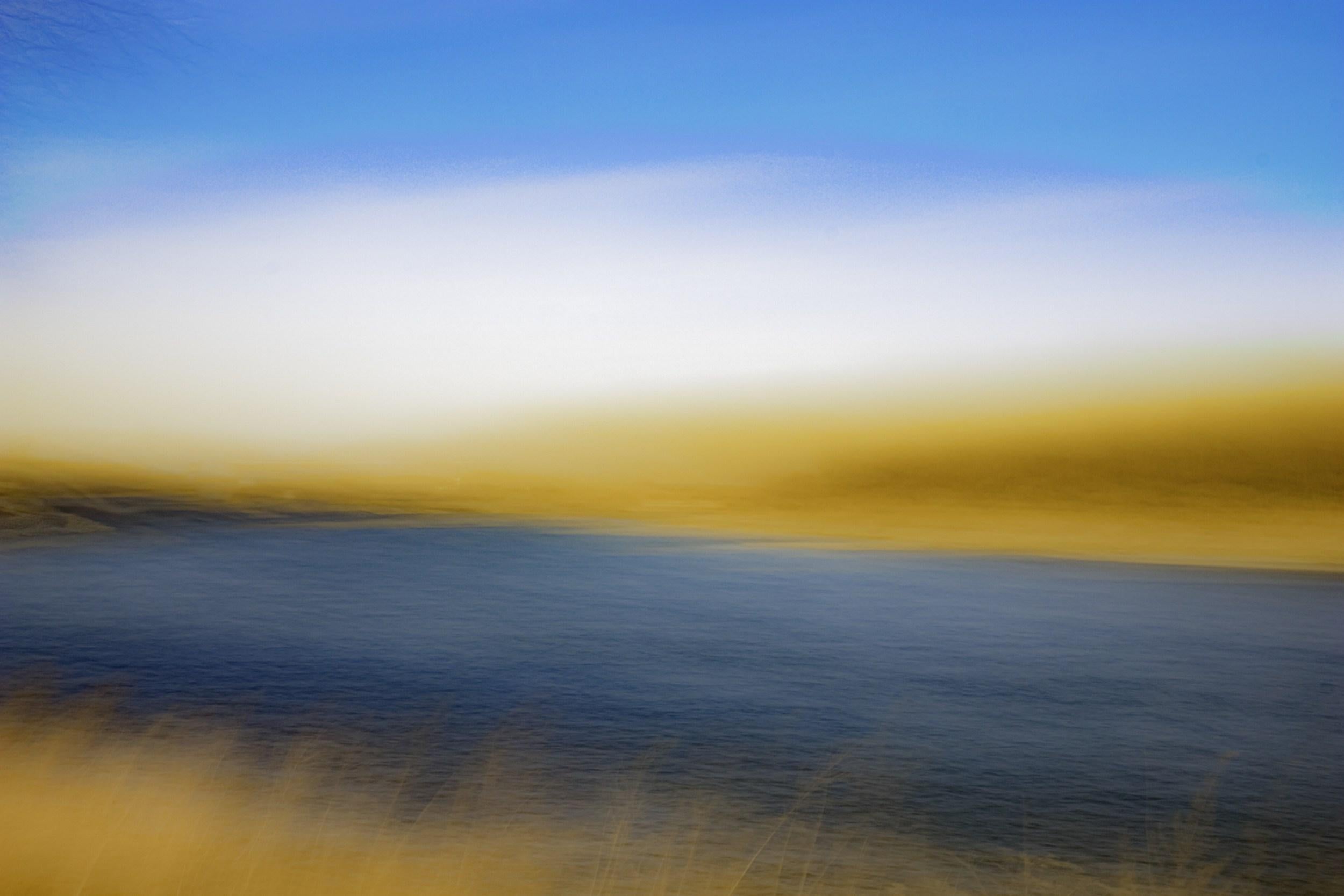 Jeffrey Tamblyn Abstract Photograph - Where Will It Take You? (river, landscape, intentional camera movement, Midwest)