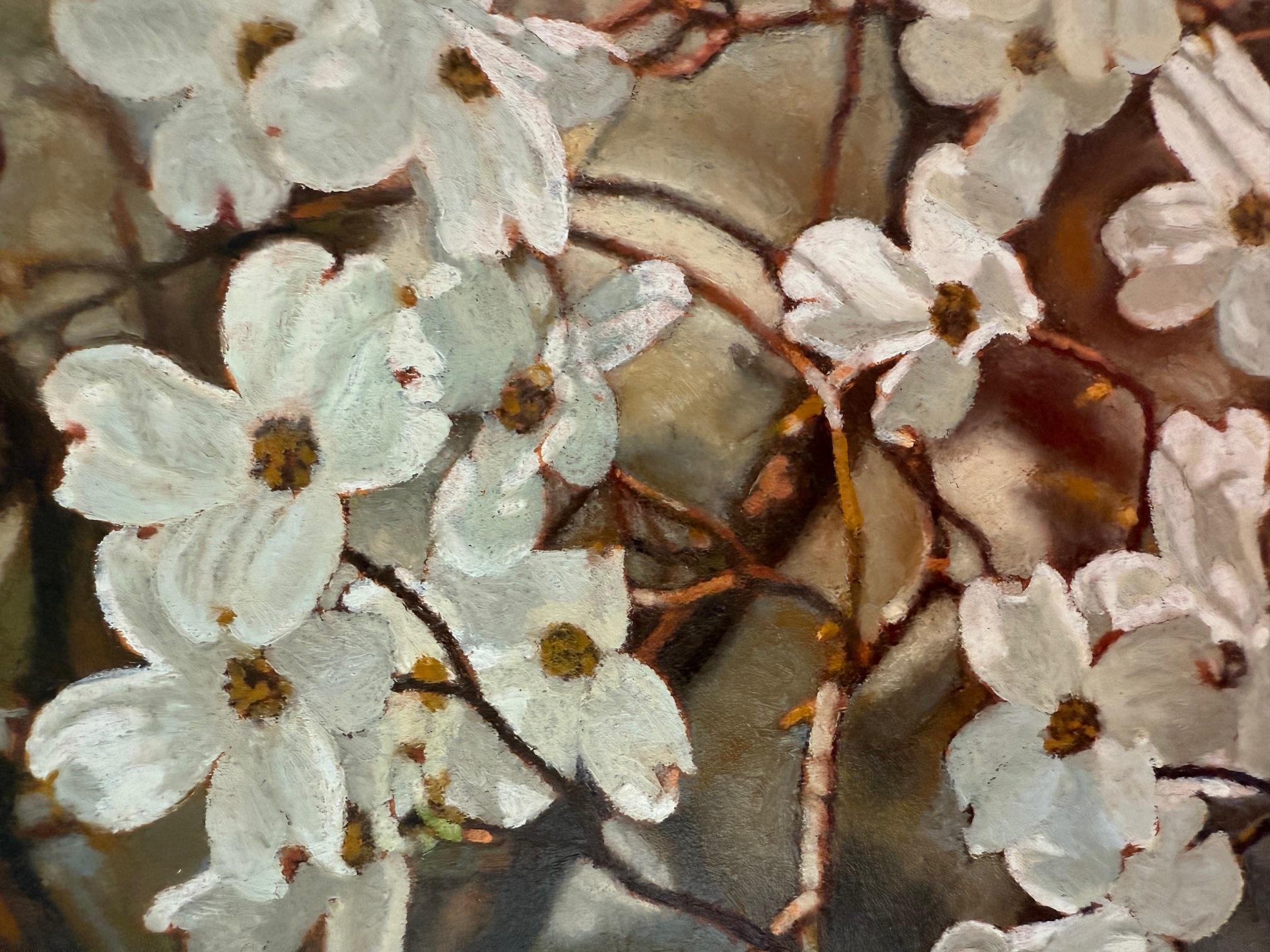 Flores de cornejo - Painting Realista de Jeffrey Vaughn