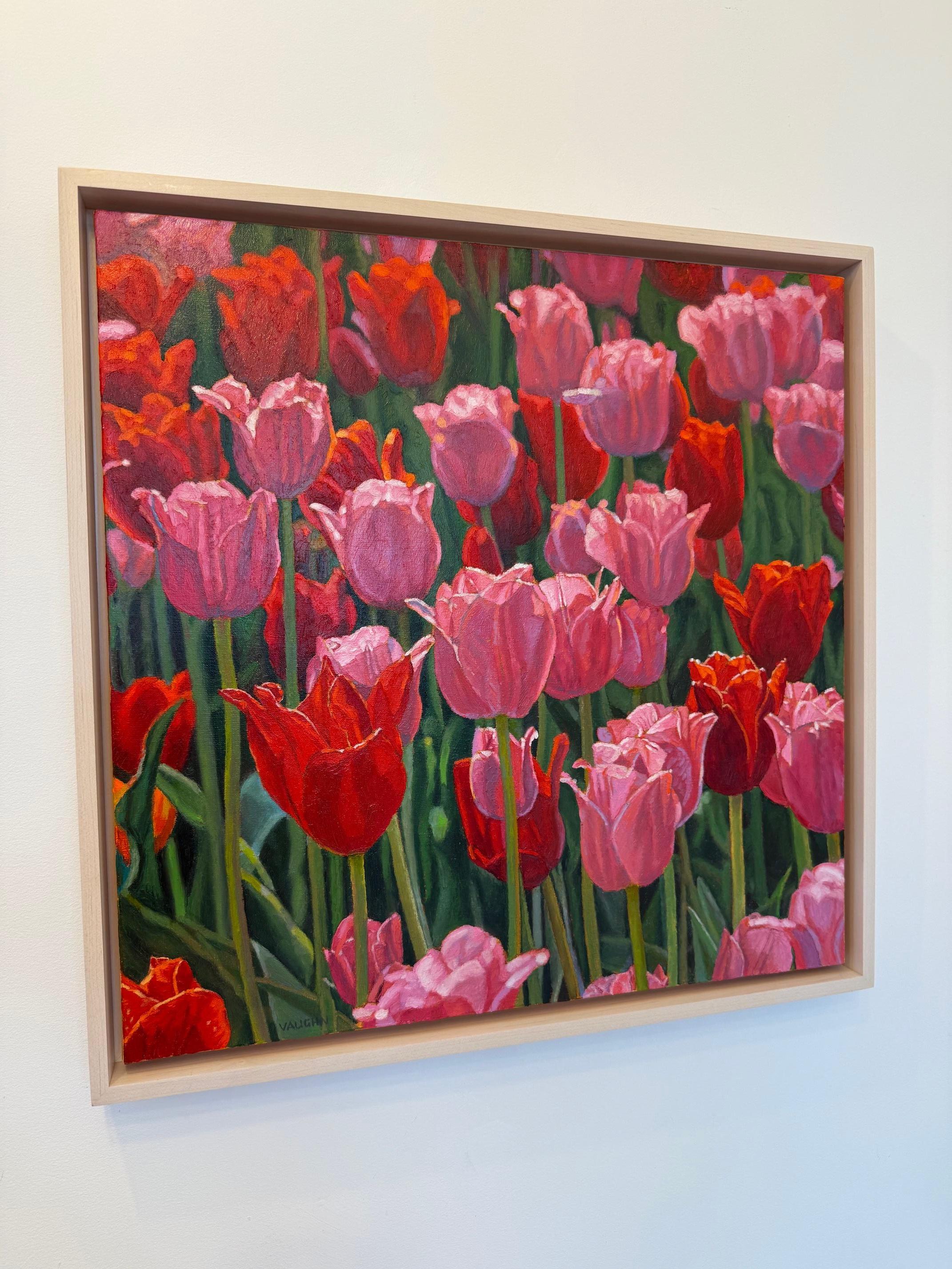Tulipani rosa e rossi - Painting di Jeffrey Vaughn