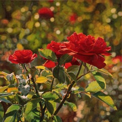 "Red Roses", Contemporary, Photorealistic, Oil, Painting, Framed, Flowers