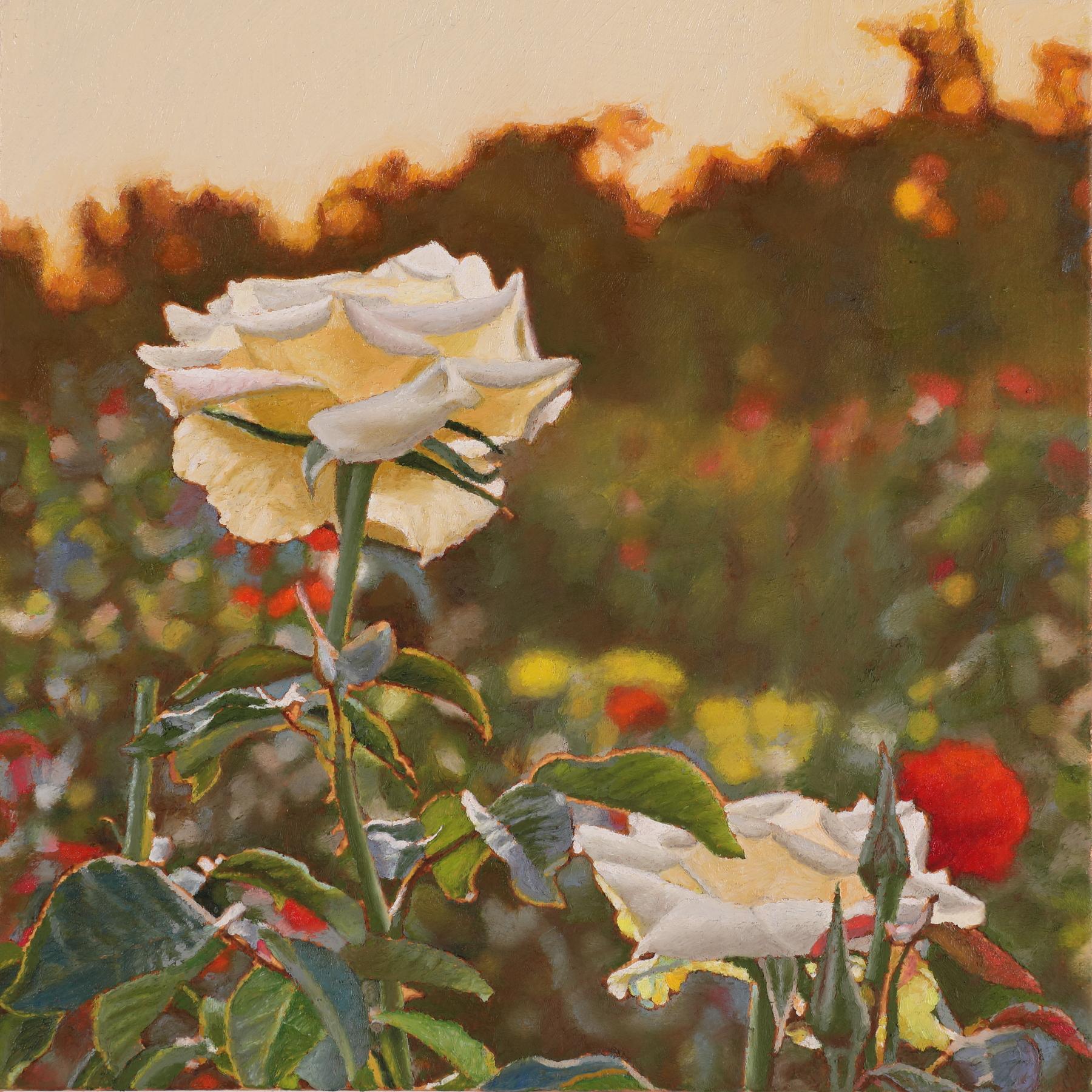 "Rose Garden", Contemporary, Oil, Painting, Framed, Still Life, Photorealism