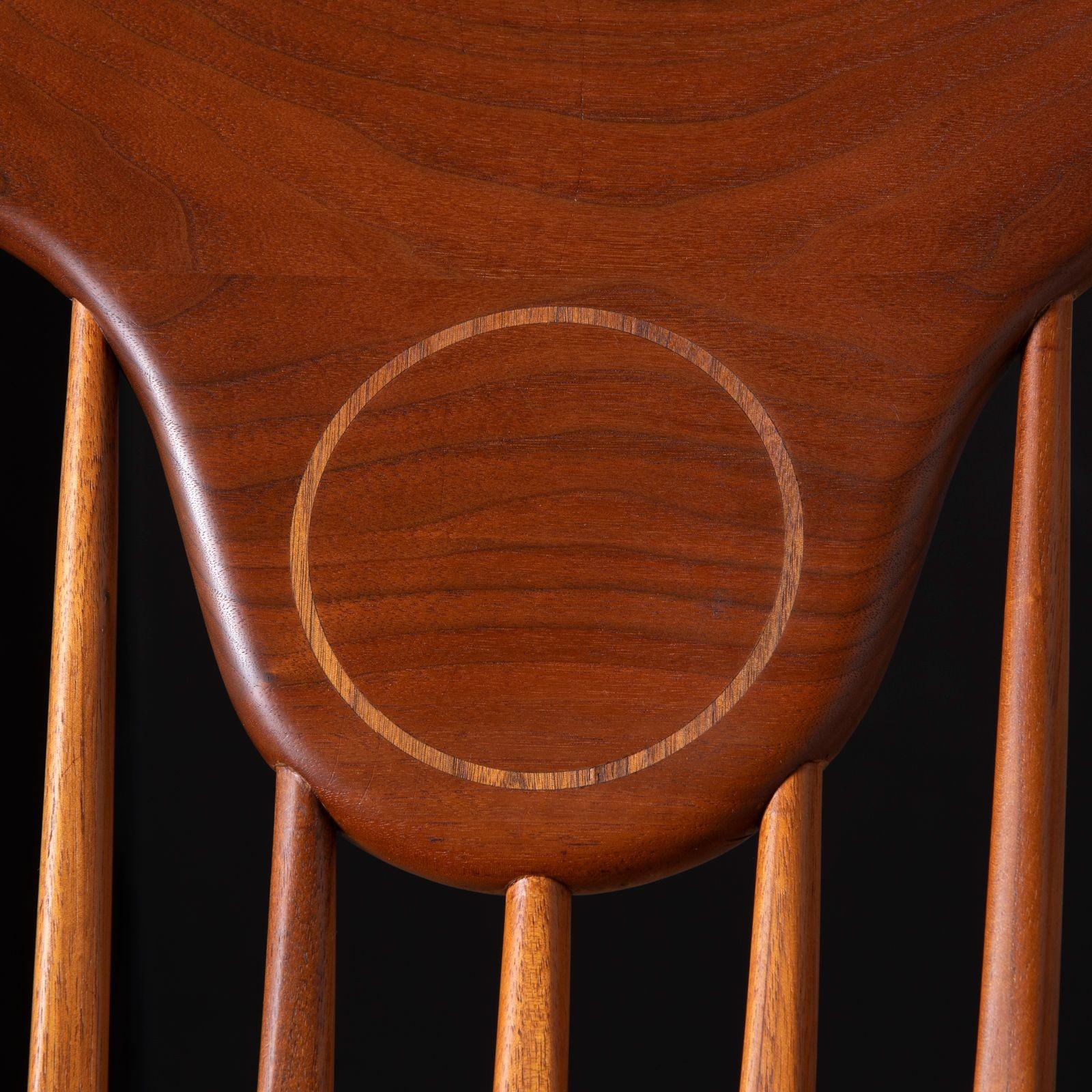 Chaise à bascule en noyer noir de Californie fabriquée à la main par Jeffry Mann Studio A 1985 en vente 6