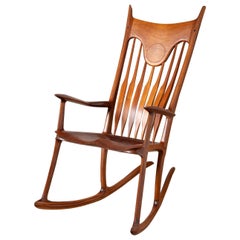 Jeffry Mann Handmade Studio Craft Rocking Chair in California Black Walnut 1985