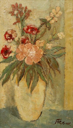 Jehan Frison (1882-1961) - Framed Mid 20th Century Oil, Bouquet with Roses