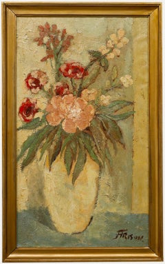 Jehan Frison (1882-1961) - Framed Mid 20th Century Oil, Bouquet with Roses