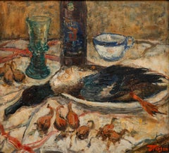Jehan Frison - Framed Mid 20th Century Oil, Still Life with Poultry
