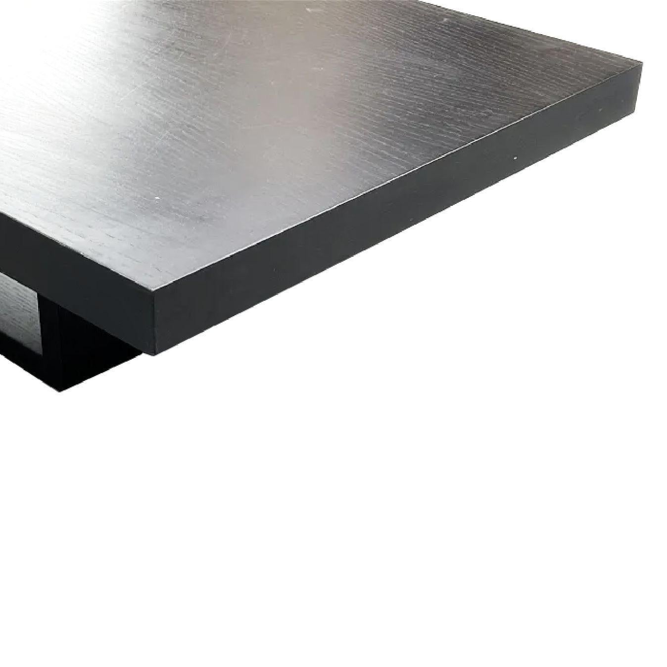 Cassina Blox Ebonized Oak Rectangular Coffee Table, Jehs + Laub, Italy, c. 2000. In Fair Condition For Sale In Brooklyn, NY