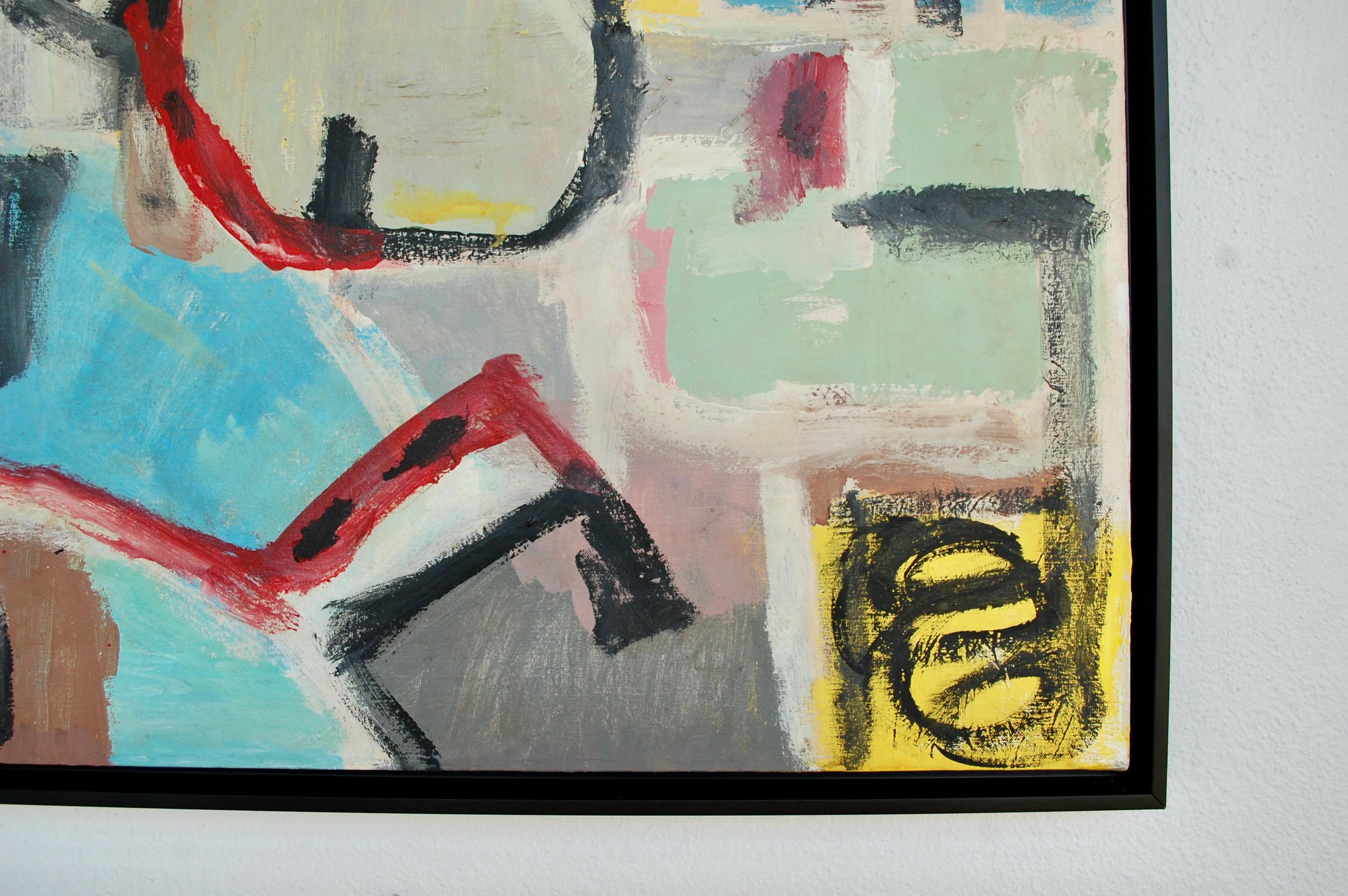 Abstrakte Komposition (Grau), Abstract Painting, von Jehudith Sobel
