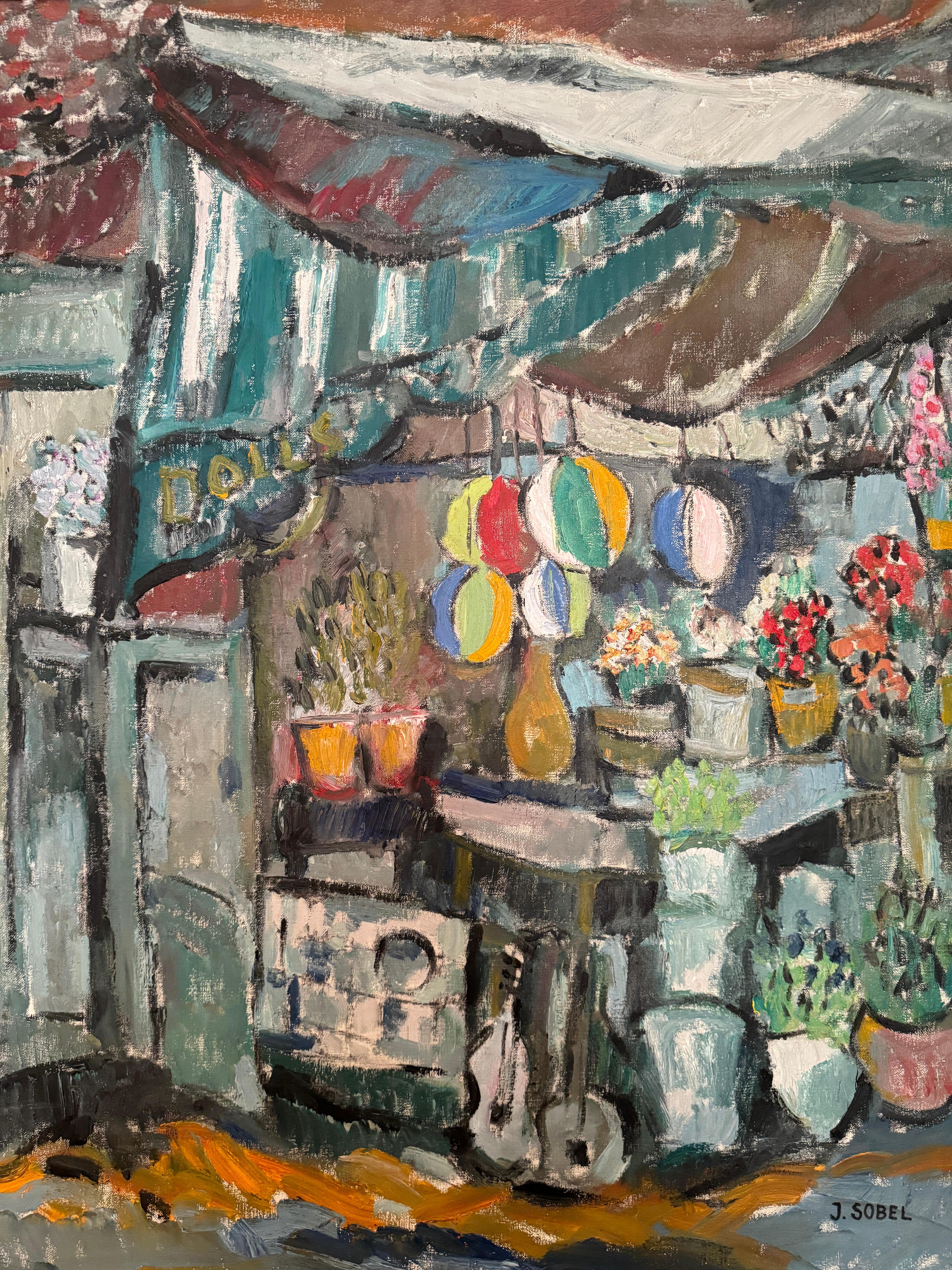 Harlem Street Scene - Painting di Jehudith Sobel