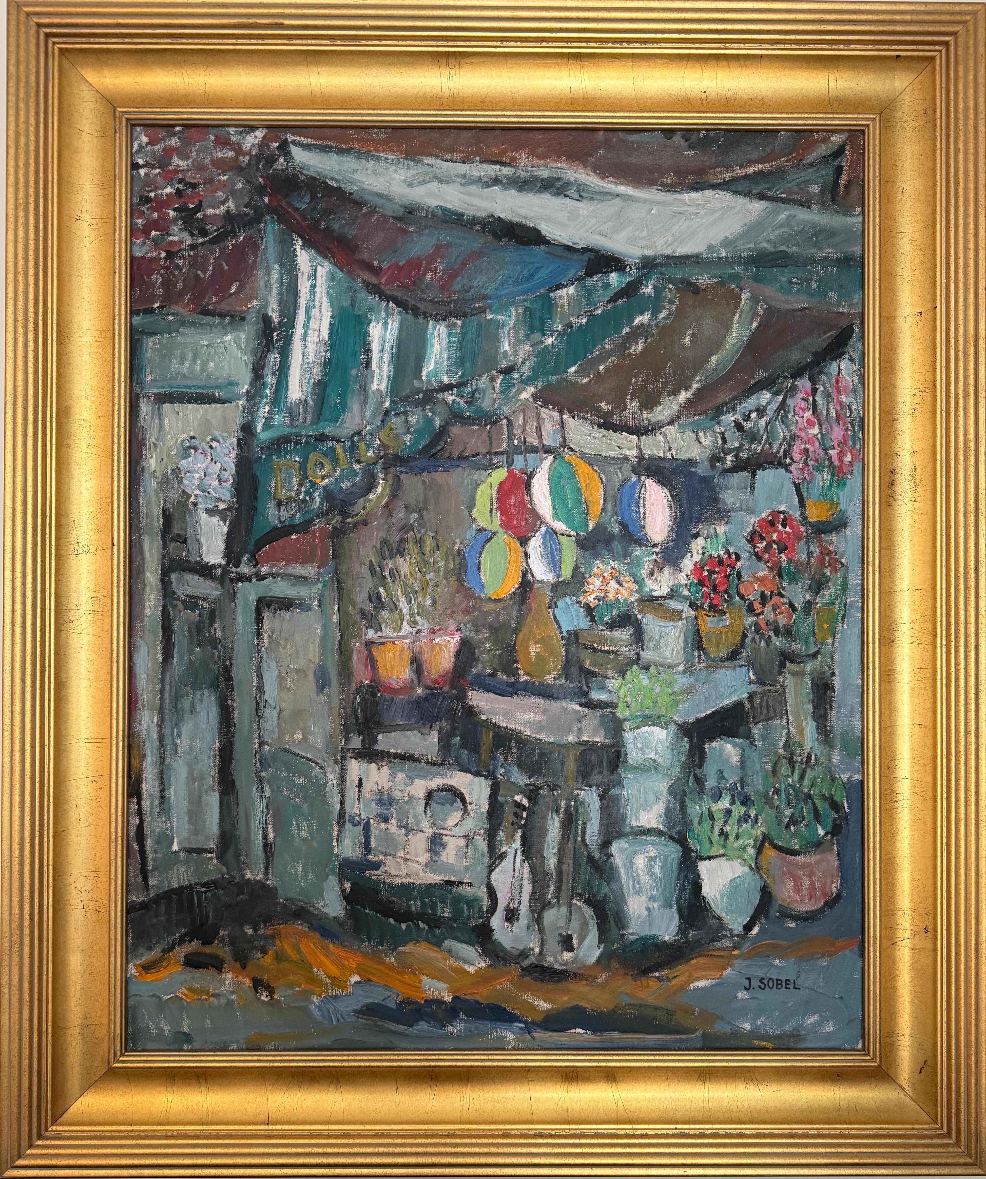 Landscape Painting di Jehudith Sobel - Harlem Street Scene