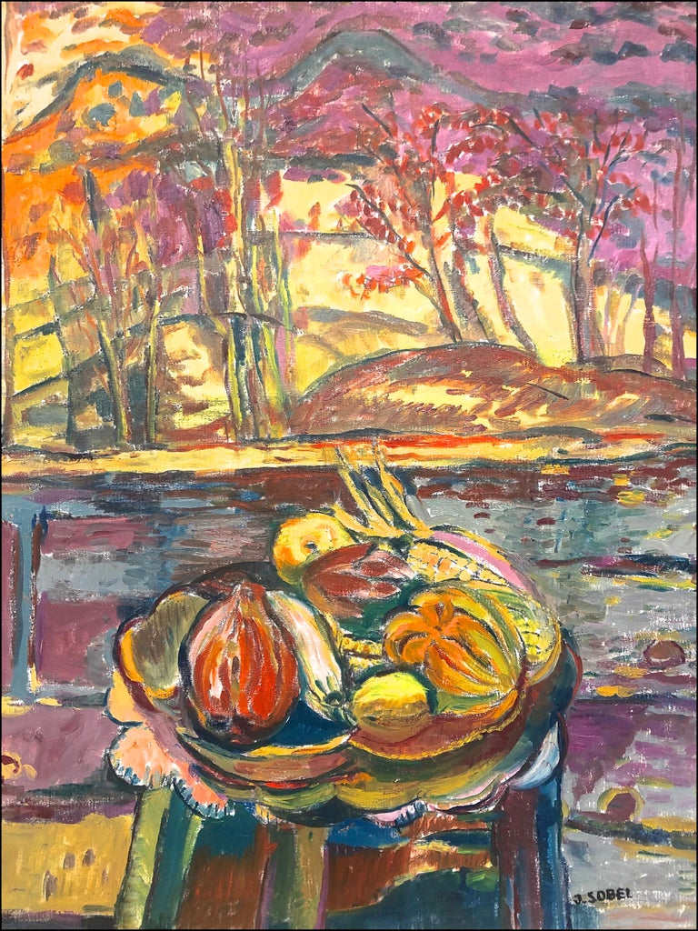 Jehudith Sobel Still Life With Landscape Painting For Jehudith Sobel Still Life With Landscape Painting For