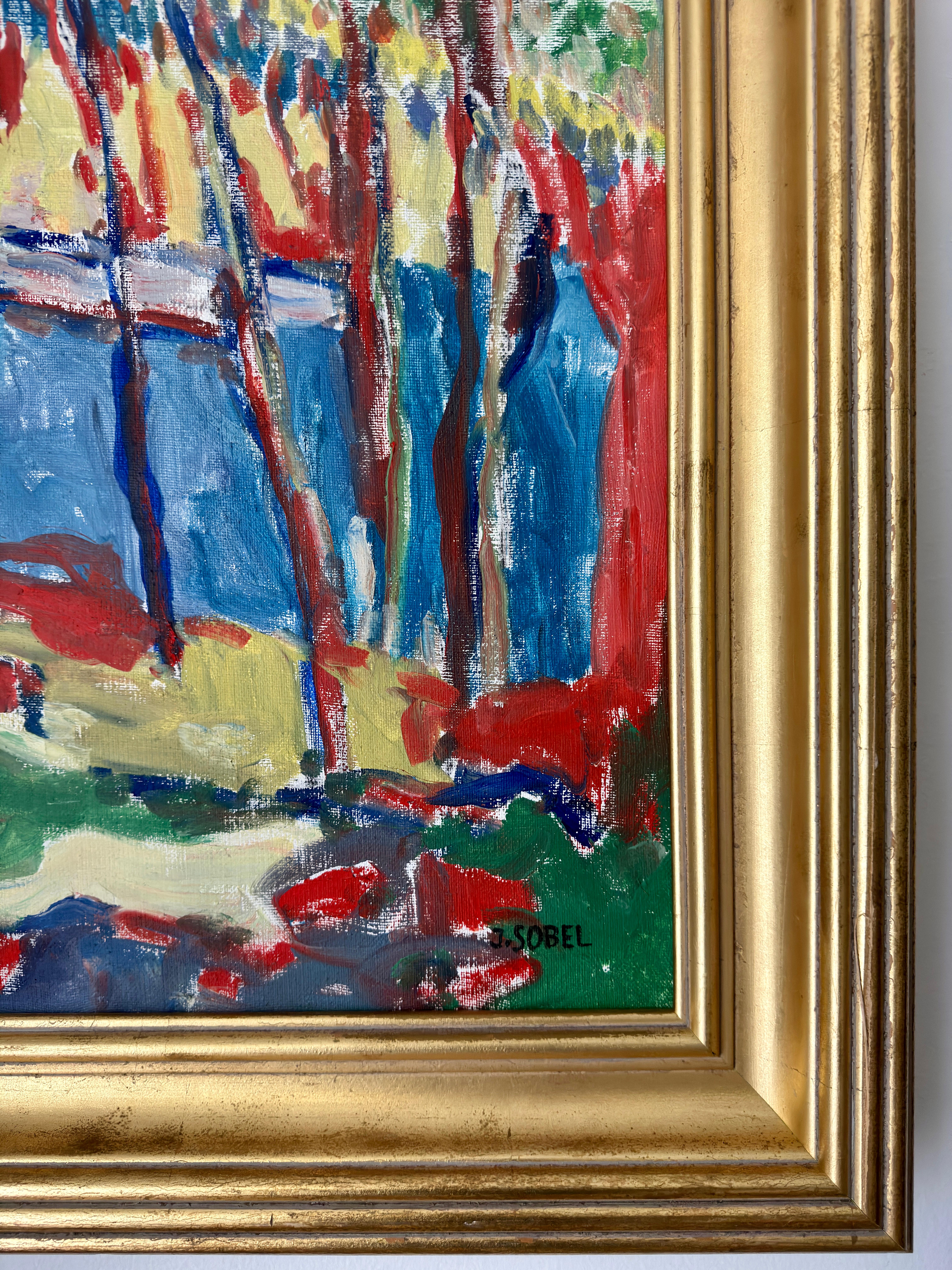 Paisaje vibrante con sol
 Firmado por el artista, óleo sobre lienzo 36x30 
Judith Sobel nació en Lwow (Polonia) en 1924. Tras la Segunda Guerra Mundial, asistió a la Academia de Bellas Artes de Lodz (Polonia). Allí estudió con los famosos