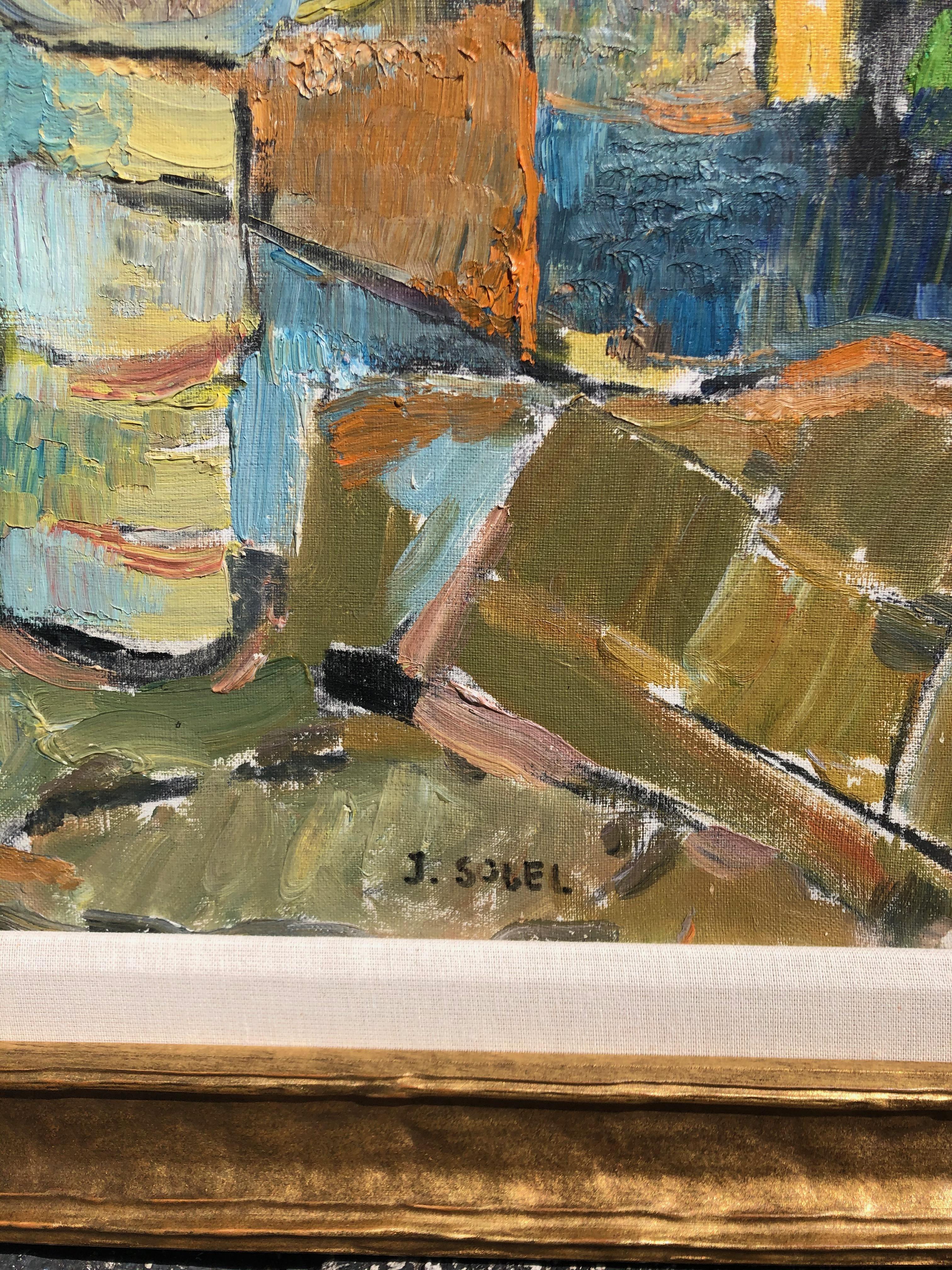 Vista desde el balcón
Firmado abajo a la derecha Lienzo 24x36
Judith Sobel nació en Lwow (Polonia) en 1924. Tras la Segunda Guerra Mundial, asistió a la Academia de Bellas Artes de Lodz (Polonia). Allí estudió con los famosos constructivistas