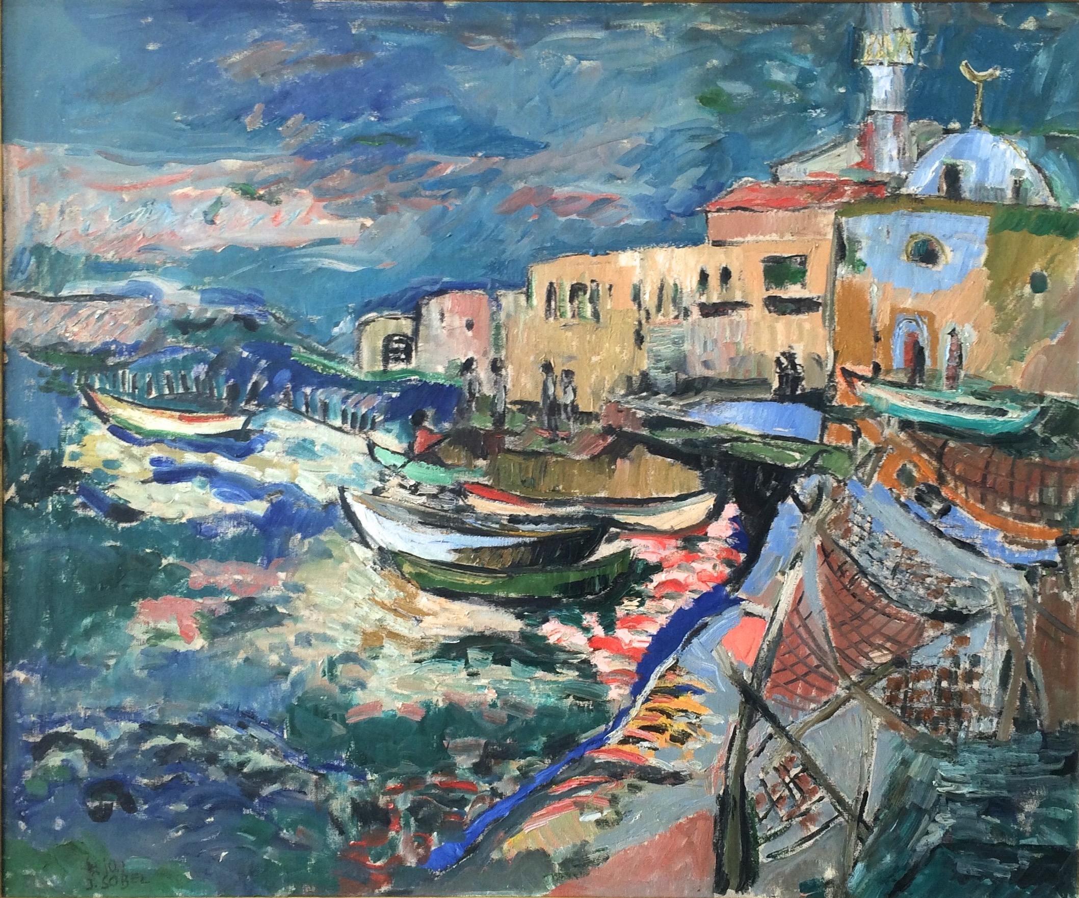 Landscape Painting Jehudith Sobel - Vue de la côte de Haïfa