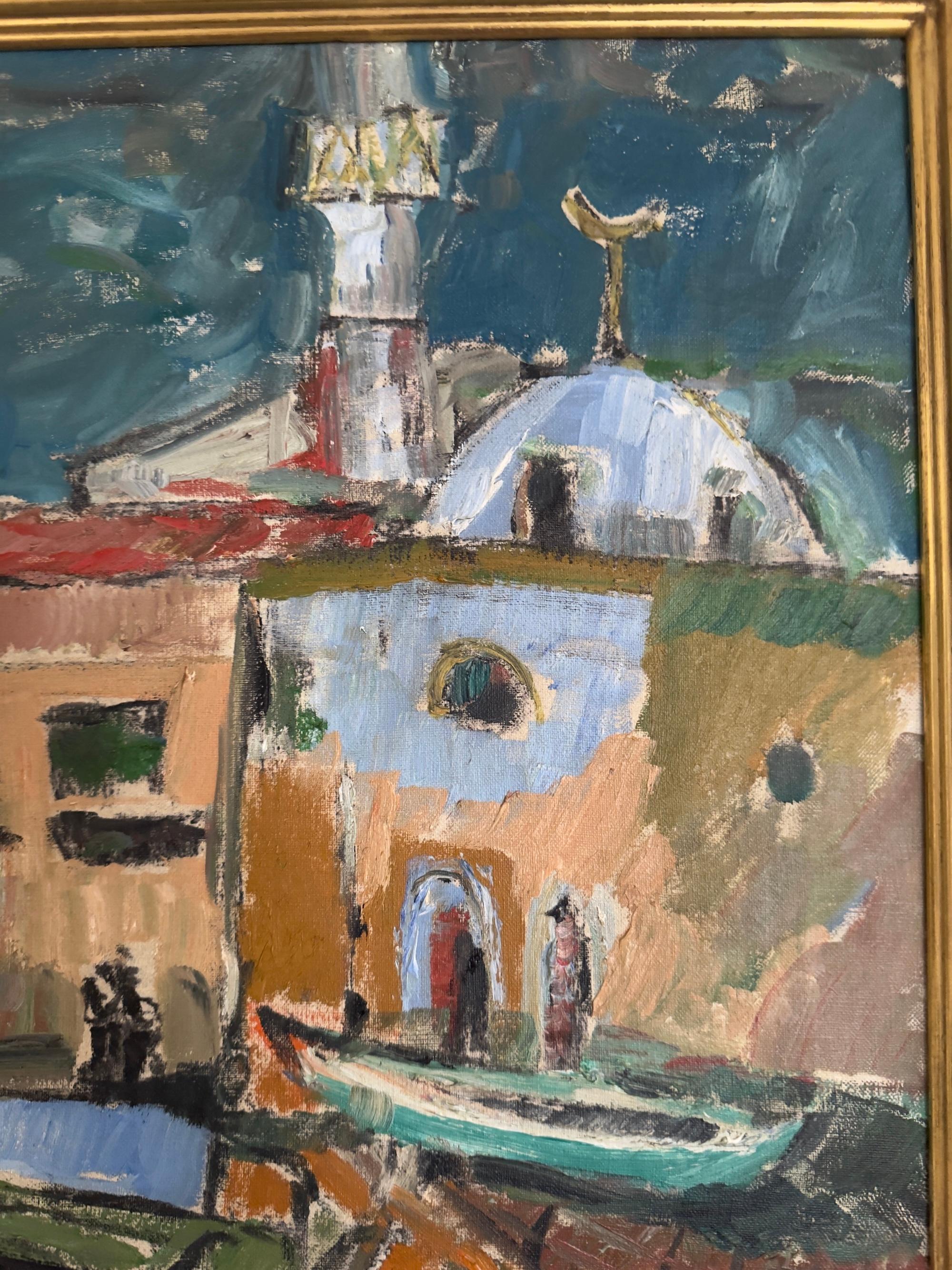 Blick auf die Küste von Haifa (Fauvismus), Painting, von Jehudith Sobel