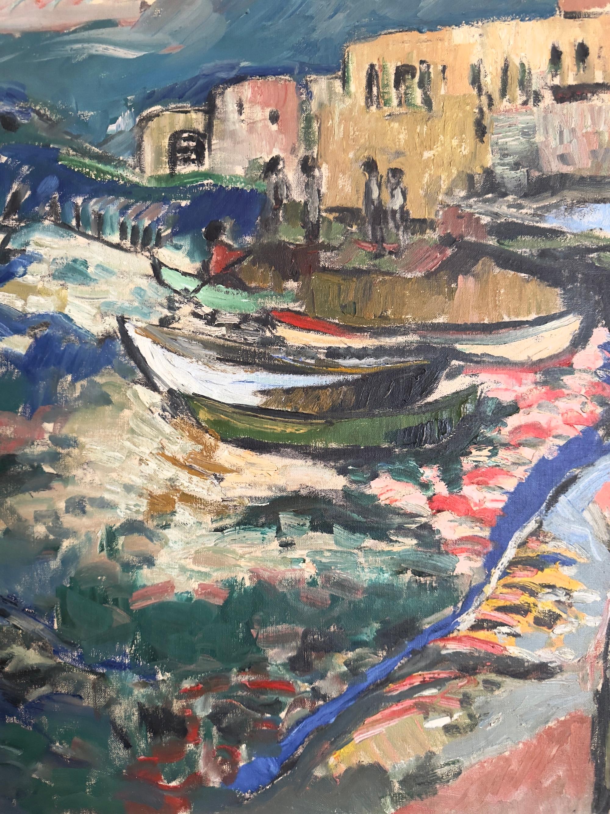  Blick auf die Küste von Haifa 
Leinwand 30x36 Zoll mit  22 K Blattgold Motyka Rahmen 39x45 Zoll, Künstler signiert unten links.
Jehudith Sobel 
Das Gemälde zeigt eine lebendige Landschaftsansicht der Catskill Mountains. In den 1960er Jahren erwarb