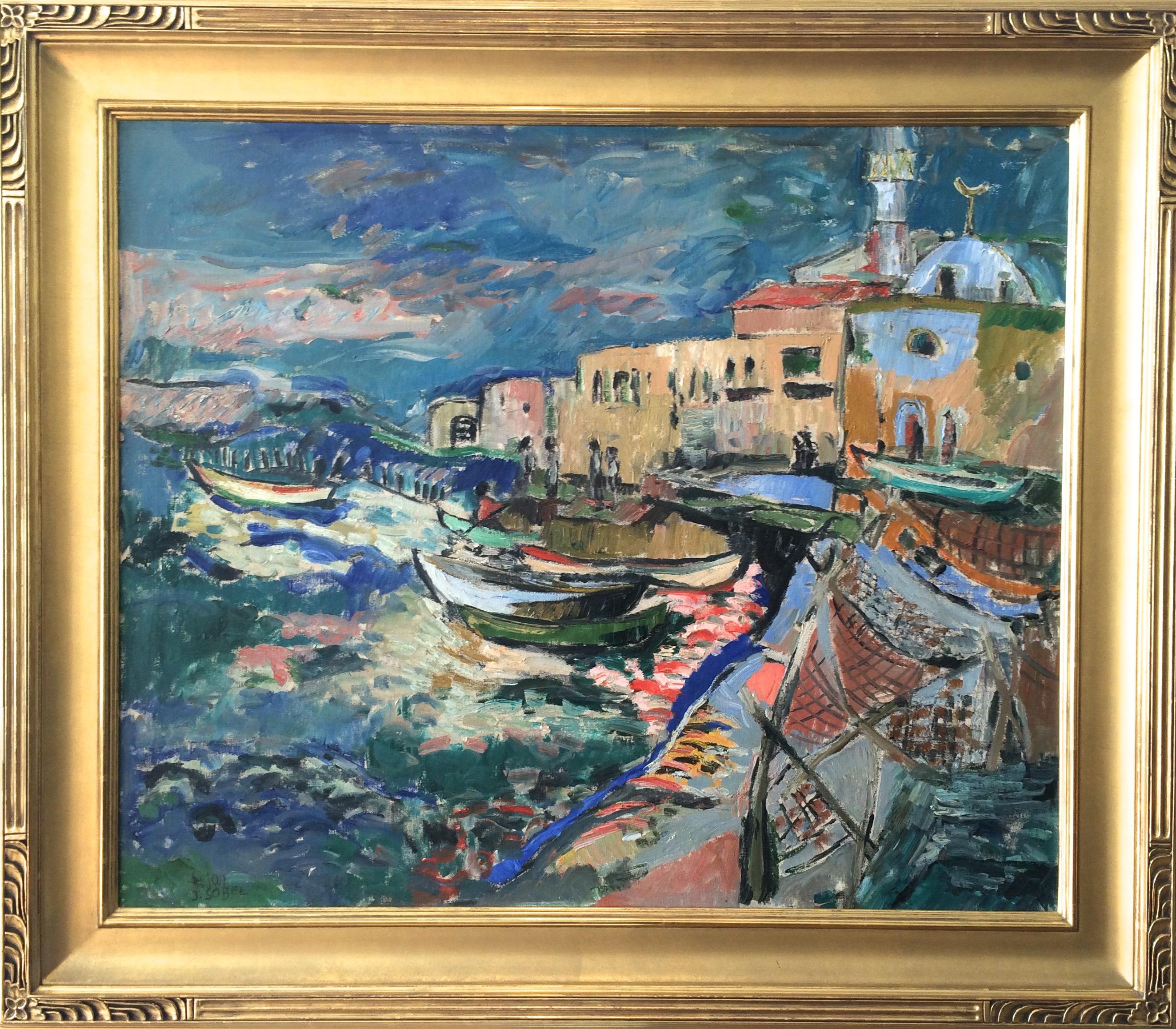 Jehudith Sobel Landscape Painting – Blick auf die Küste von Haifa