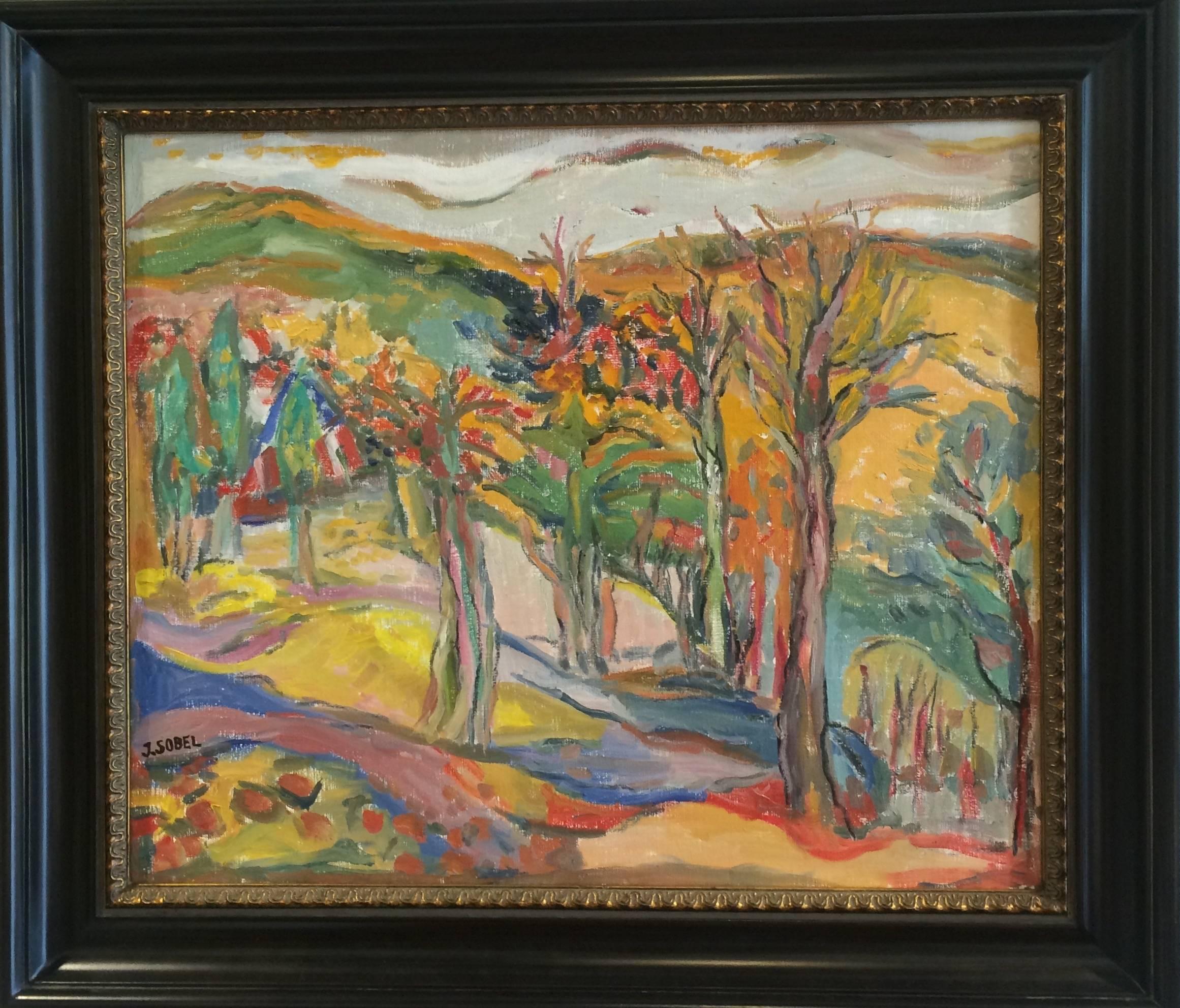 Vista De Las Montañas Catskill - Painting de Jehudith Sobel