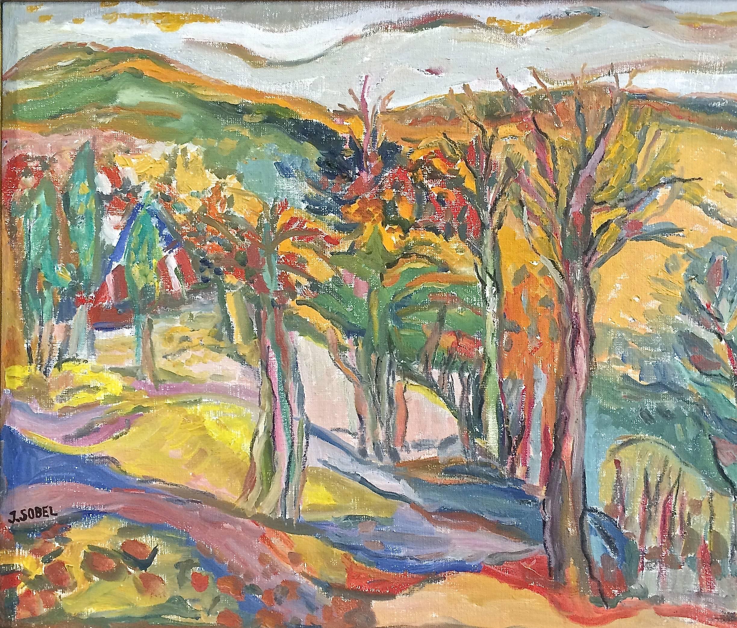 Vista De Las Montañas Catskill - Painting Fauvista de Jehudith Sobel