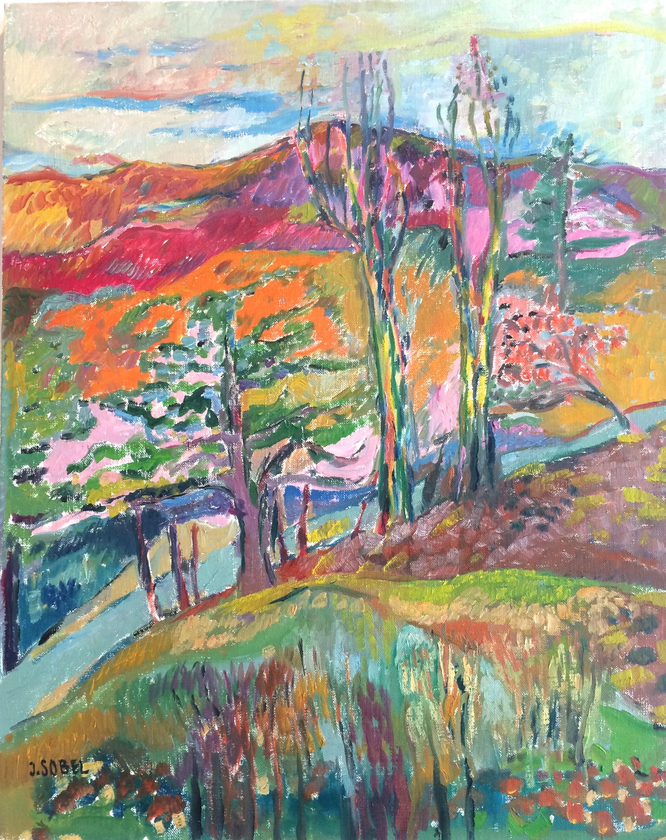 Landscape Painting de Jehudith Sobel - Vista del valle del Hudson