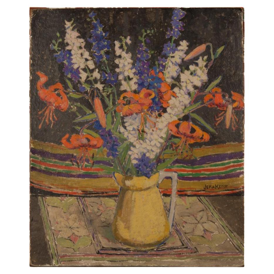 Jeka Kemp (Scottish, 1876–1966)    "No 6 Fleurs" Signed Still Life For Sale