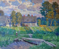 Mañana de verano en el pueblo , Óleo sobre lienzo, 45x55 cm